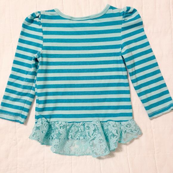 Ninja Turtles Girls 3T Shirt 2015 Long Sleeve Lace Bottom. Blue. Nickelodeon‎ - Picture 9 of 9